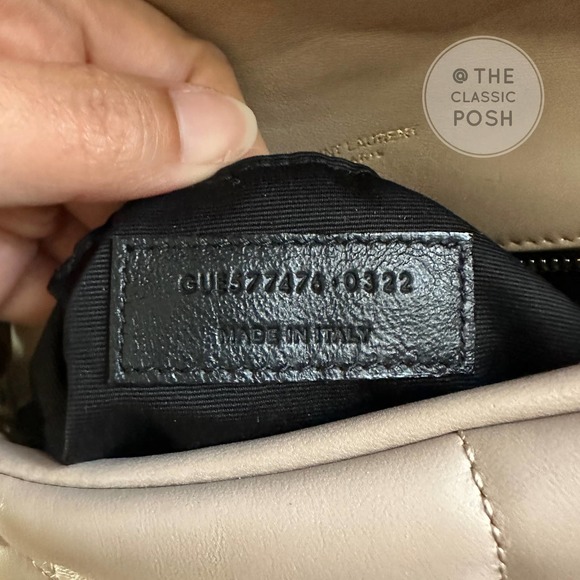 ❌SOLD❌Saint Laurent Loulou Puffer Small Darke Beige Gold HW - Picture 15 of 16